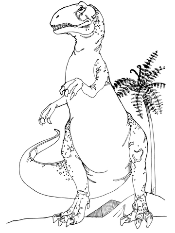 Allosaurus Jurassic Dinosaur Coloring Page